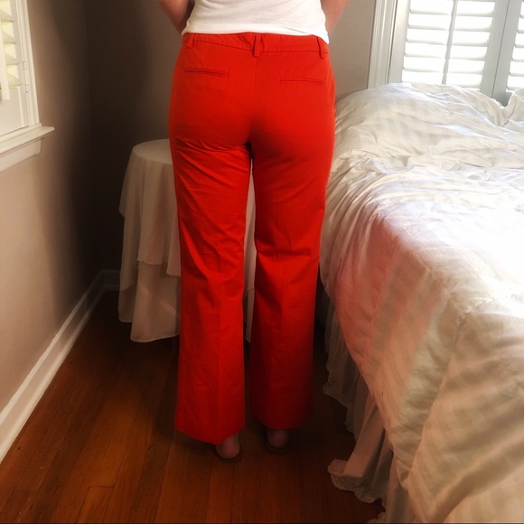 Gap Coral Orange Boho Wide Leg Spring Coral Jeans SZ 2 - Picture 3 of 3